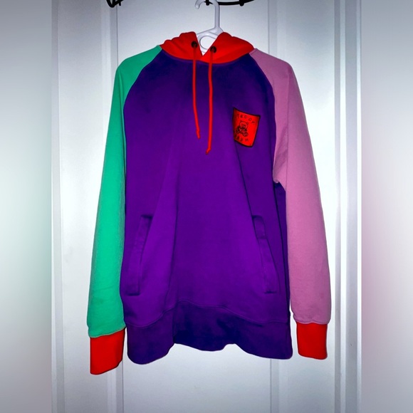Teddy Fresh Hoodie Colorblock Pullover Sweatshirt Embroidered Logo Men's - Picture 1 of 3